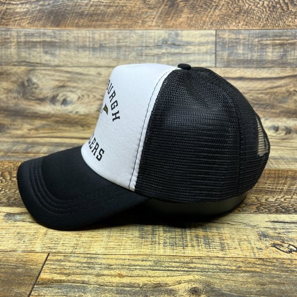 Pittsburg Steelers Mens Trucker Hat Black Snapback 1940's Vintage Logo Football - Picture 4 of 8